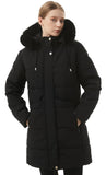 MOERDENG Women's Winter Puffer Coat Thicken Fleece Lined Down Jacket Waterproof Faux Fur Detachable Hooded Parka