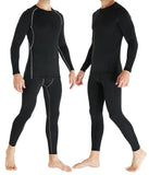 TELALEO 2 Set Mens Thermal Underwear Fleece Lined Long Johns 4 Pcs Base Layer Shirts Pant for Cold Winter Weather