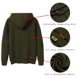 COOFANDY Mens Hoodies Pullover Casaul Long Sleeve Drawstring Waffle Knit Hooded Sweatshirt with Kanga Pocket