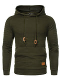 COOFANDY Mens Hoodies Pullover Casaul Long Sleeve Drawstring Waffle Knit Hooded Sweatshirt with Kanga Pocket