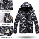 TACVASEN Men's Winter Skiing Jackets Water Resistant Fleece Coats Insulated Thermal Snowboard Jacket Parka Raincoat with Hood