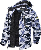 TACVASEN Men's Winter Skiing Jackets Water Resistant Fleece Coats Insulated Thermal Snowboard Jacket Parka Raincoat with Hood