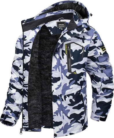 TACVASEN Men's Winter Skiing Jackets Water Resistant Fleece Coats Insulated Thermal Snowboard Jacket Parka Raincoat with Hood