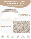 Womens Beanie Hat Scarf Gloves Set, Fleece Lined Winter Hat with Pom Pom, Long Knit Scarf Touchscreen Gloves for Cold Weather