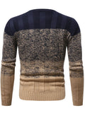 Mans Color Block Cable Knit Sweater