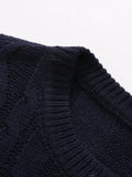 Mans Color Block Cable Knit Sweater