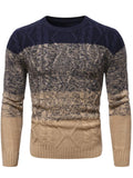 Mans Color Block Cable Knit Sweater