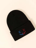 Men Two Tone Embroidered Beanie