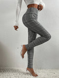 Plaid Wide Waistband Leggings