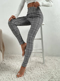 Plaid Wide Waistband Leggings