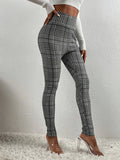 Plaid Wide Waistband Leggings