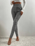 Plaid Wide Waistband Leggings