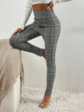 Plaid Wide Waistband Leggings