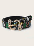 Snakeskin Pattern Serpentine Buckle Belt