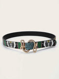 Snakeskin Pattern Serpentine Buckle Belt