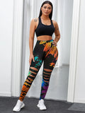 Ladder Cut Elastic Waist Leggings