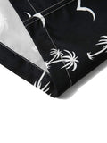 Men Coconut Tree & Bird Print Drawstring Waist Swim Trunks