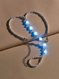 Glow In The Dark Beaded Mitten Anklet