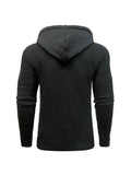 Men Patched Detail Drawstring Hooded Sweater