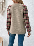 Plaid Raglan Sleeve Sweatshirt