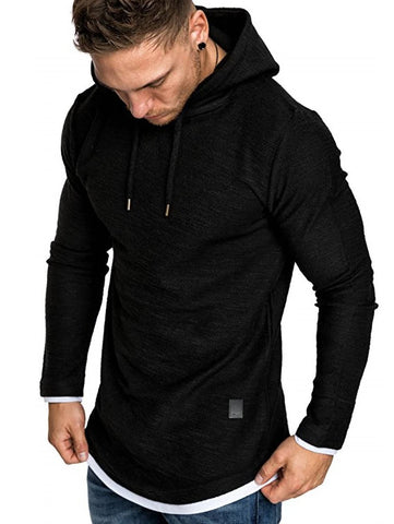 Men Contrast Trim Drawstring Hoodie