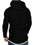 Men Contrast Trim Drawstring Hoodie