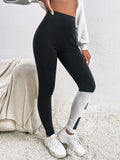 Letter Graphic Elastic Waist Leggings