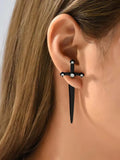 Rhinestone Décor Sword Design Earring Jackets