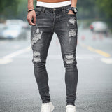 Men's Stretchy Ripped Skinny Jeans