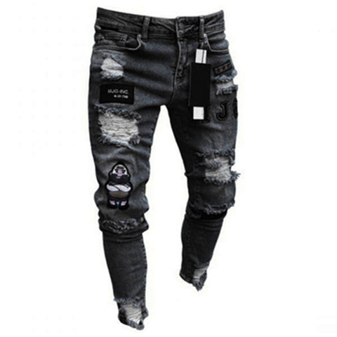 Men's Stretchy Ripped Skinny Jeans